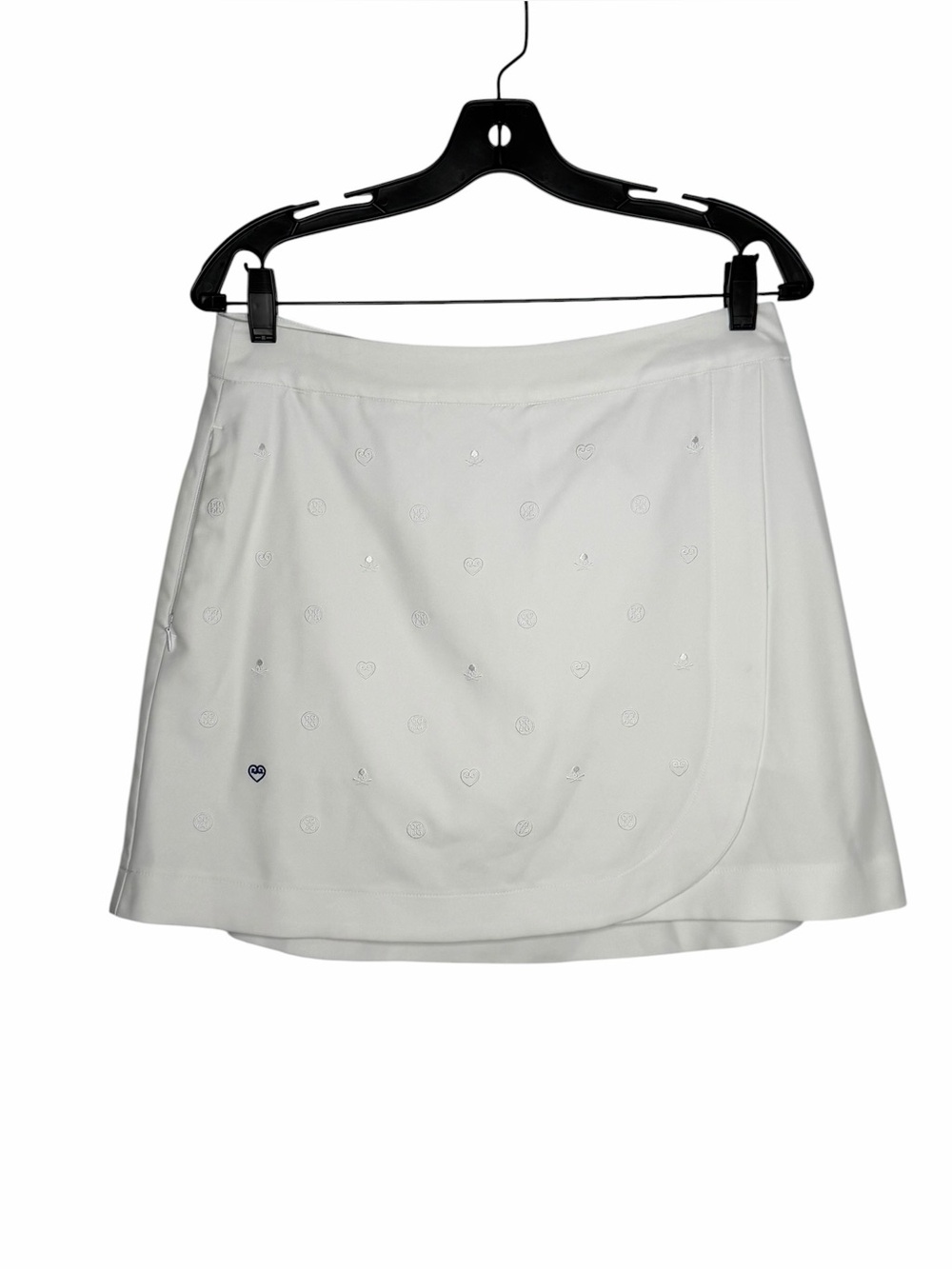 G/FORE White Women's Golf Skort with Subtle Embroidered Hearts